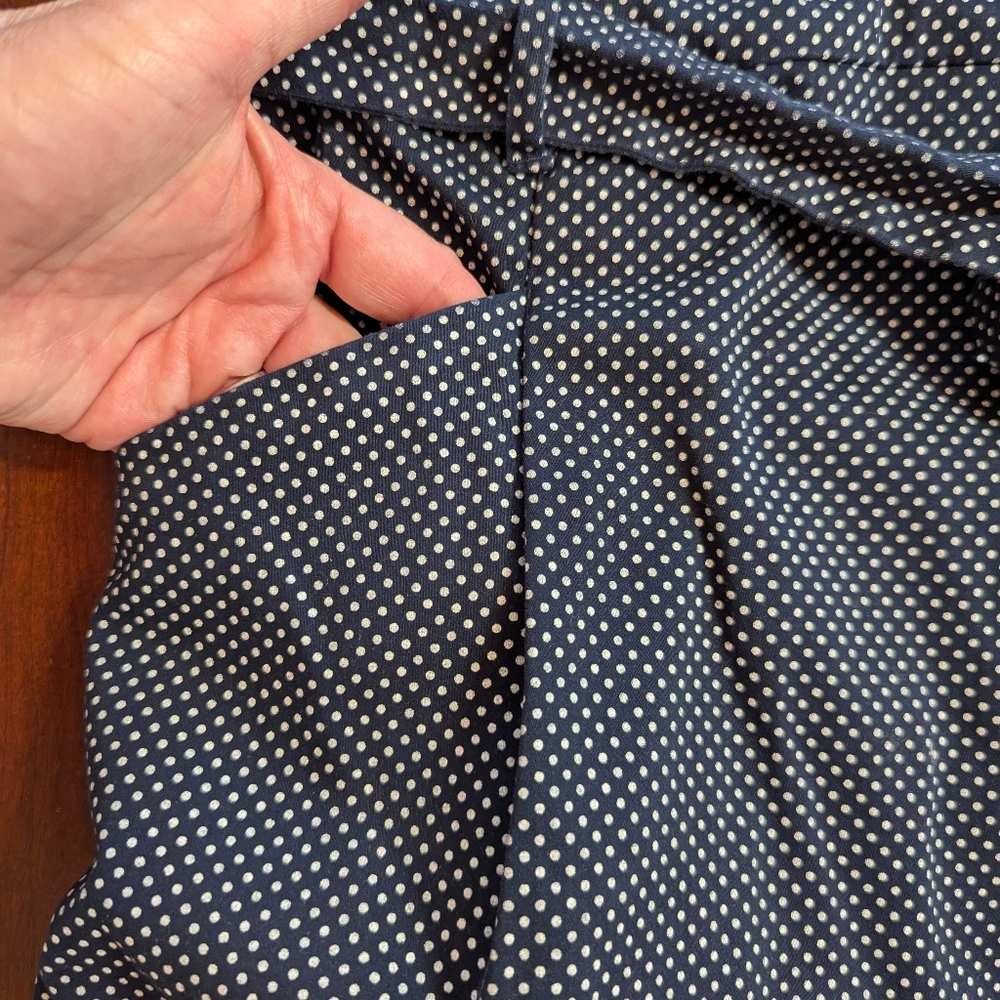 Tommy Hilfiger navy and white polka dot belted dress, size 6 - Picture 3 of 10